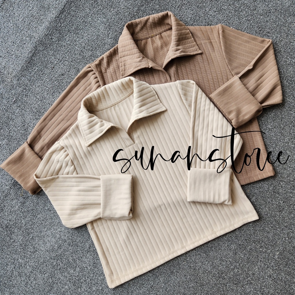 Hornet Crop Top Premium / Crop Top Hornet Polo / Long Sleeve Rib Shirt / Hornet Crop Top BY SUNAN STOREE