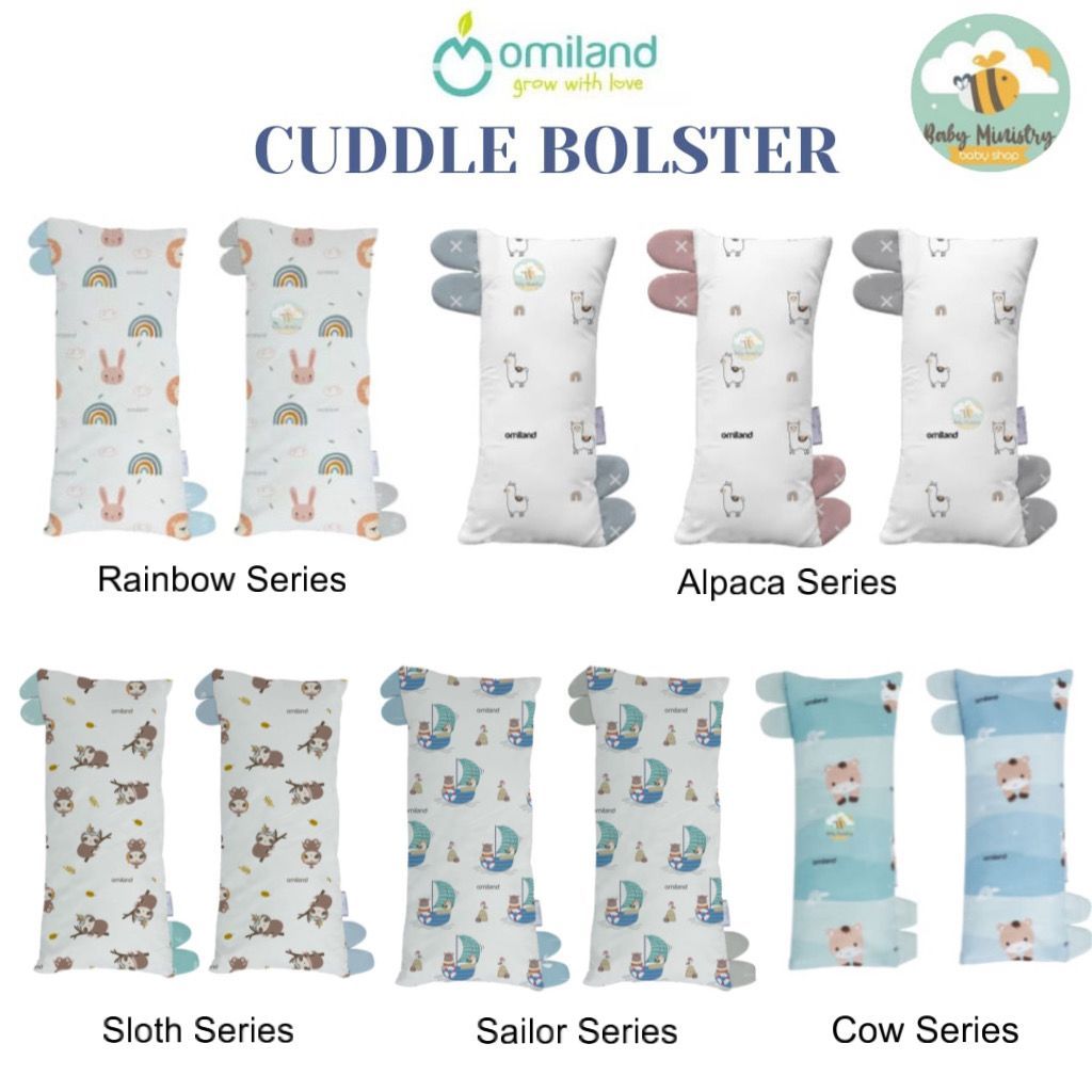 KATUN Omiland Cuddle Bolster (Size S/M/L)!!! Rainbow/ ALPACA/COW AND Friends - Hug Bolster Baby Bolster/Friends of Sally - Chubby Hug Pillow Watercolor Collection - Baby Kids Bolster Pillow/Soft/Cool/Cold/Sleeping Bolster/Imported Cotton