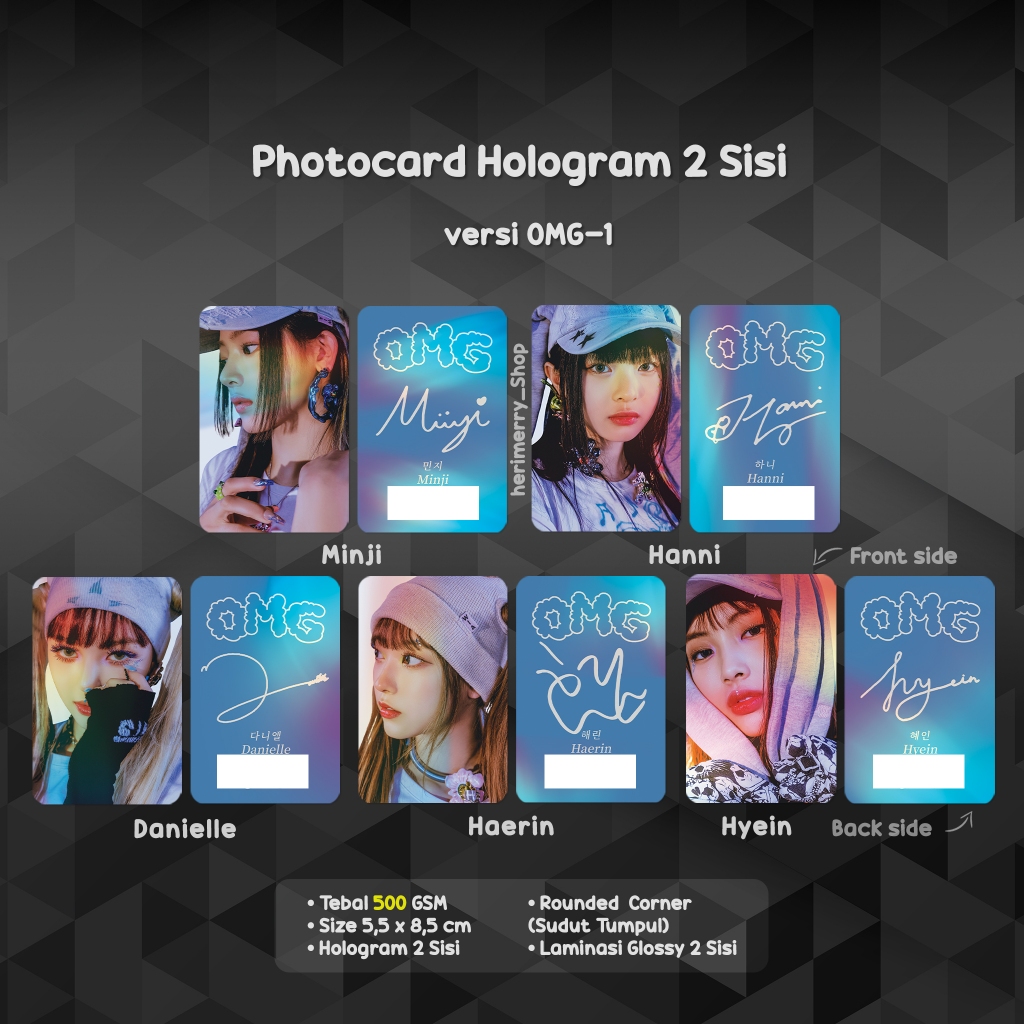 Unofficial 2 Side Hologram Photocard - Premium Photocard Kpop Merch Gift