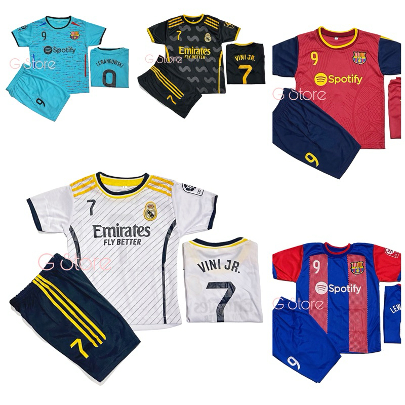 /EL Classico Football Suit/MADRID BARCA JERSEY Unisex Ball Shirt Pants SET/Latest Children's Ball Shirt