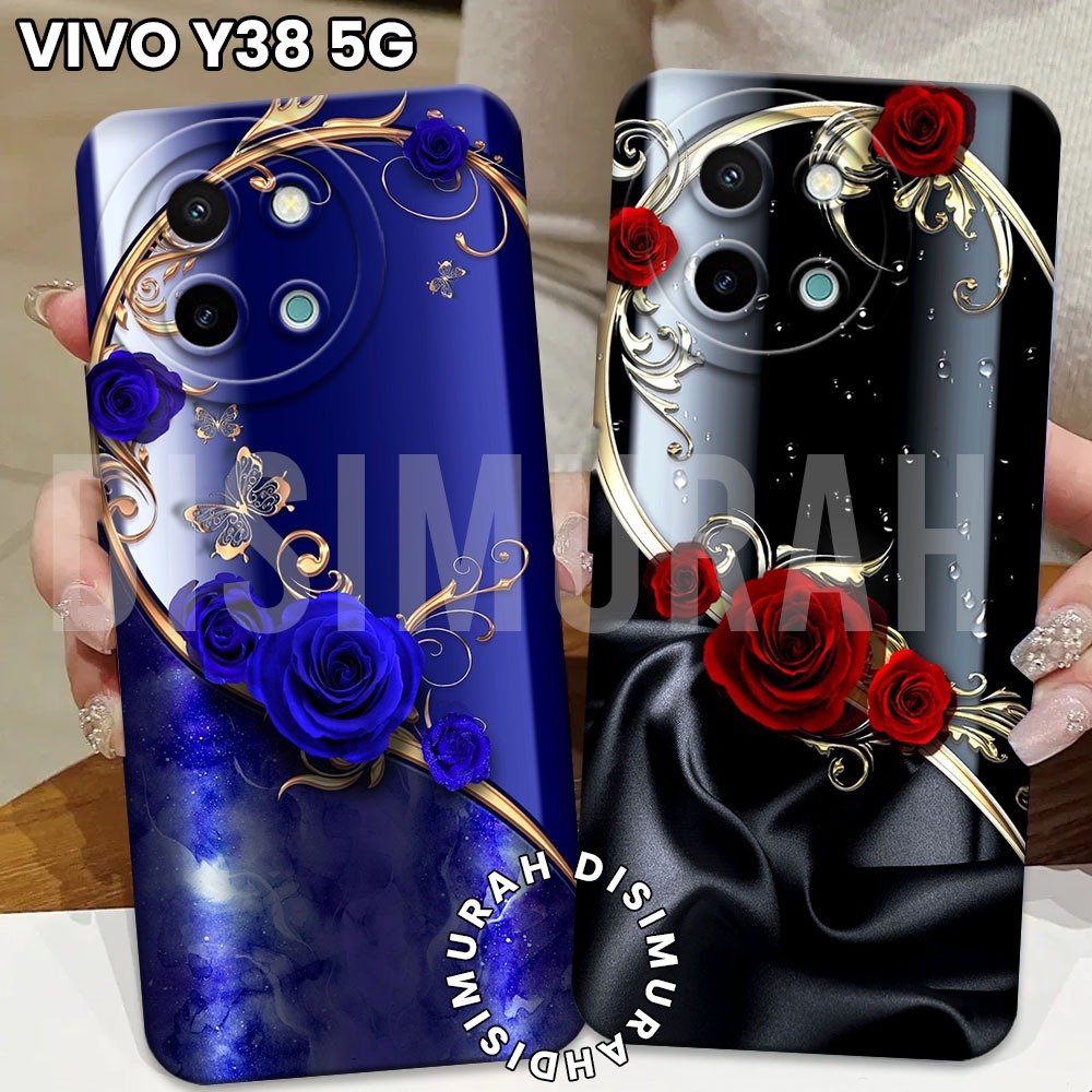 Softcase Hp Vivo Y38 5G Y28 4G Y35 Y36 Latest Fashion Case Flower (DS23) Casing Vivo Y38 5G Silicone Tpu Pro Camera - Disimurah