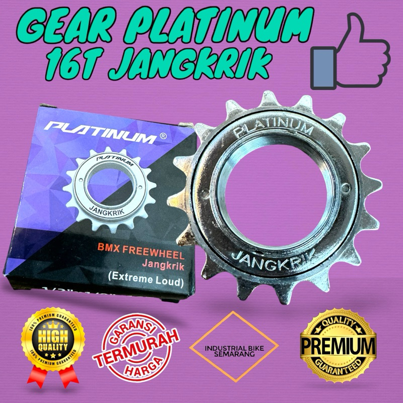 ((Platinum 16t Cricket)) single Speed Bicycle Gear 16T Rear Loud Cricket Sound Brand Platinum Gear BMX MTB Seli Lipat Fixie Freewheel