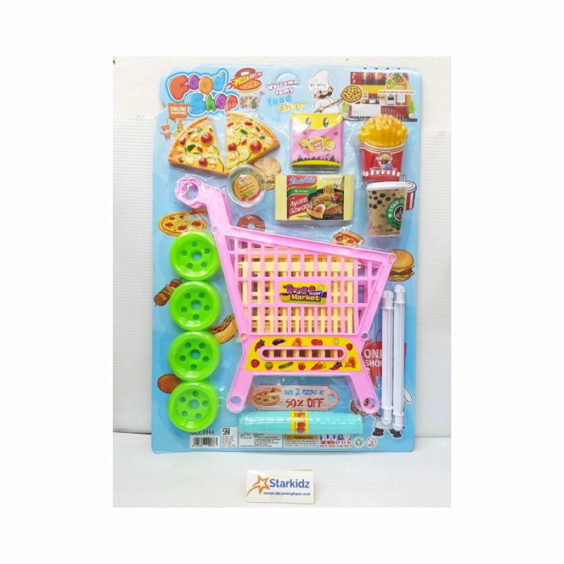 Children's TOYS Food SHOP OCT 2044 / Supermarket Food Trolley Toys / Shopping Trolley Toys Plus Food / Jumbo Size Shopping Trolley Children's Toys!