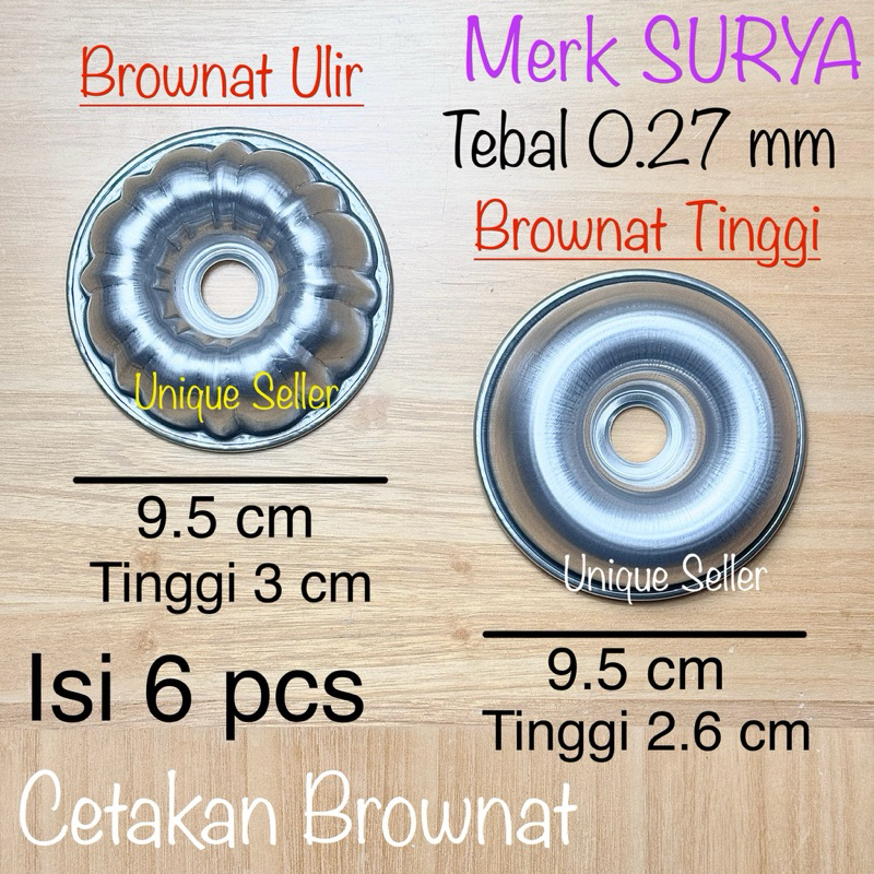 [Contains 6] 9.5 cm High Threaded Brownat Mold Aluminum Press SOLAR THICK / Round Aluminum Donut Press Mold Without Joints 9.5cm / Round Donut Pan 9,5cm / Hole Donut Mold / Liquid Donut Mold / Jelly Pudding Donut Brownies Mold Putu Ayu Bolu