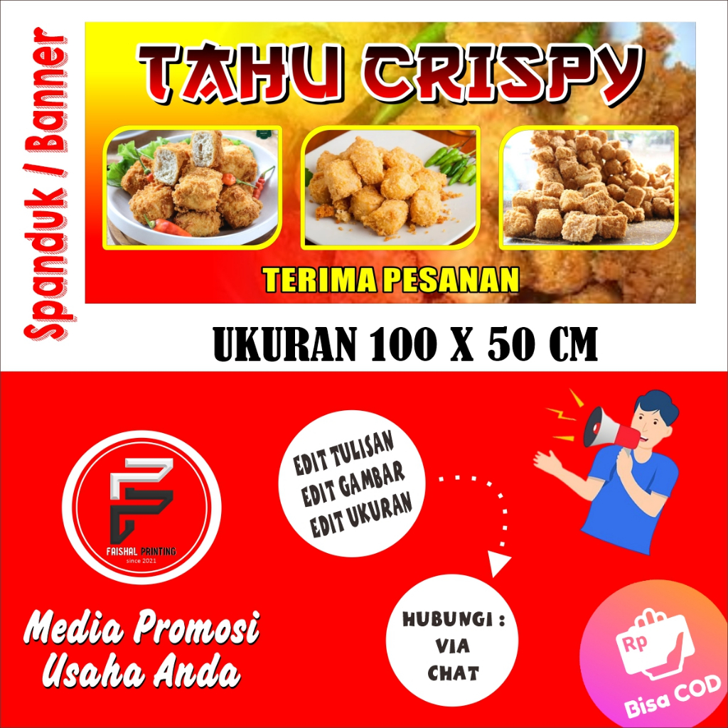 Crispy Tofu Banner / Crispy Tofu Banner / Tofu Banner Size 100 x 50 cm