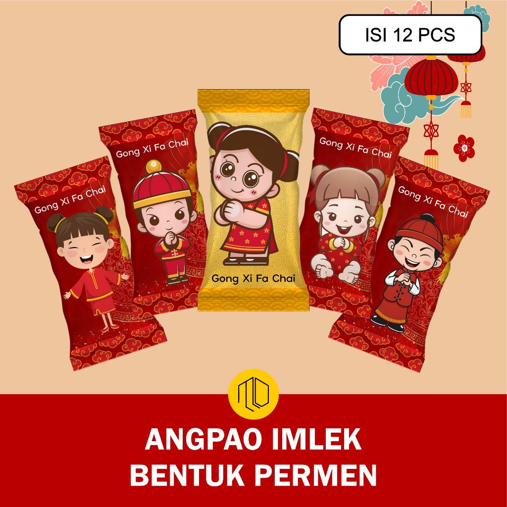 Viral 2024 Chinese New Year Edition Candy Angpao contains 12 pcs Series 1 / Chinese New Year Theme Chinese New Year Candy Envelopes / Latest Chinese New Year Ampau Envelopes / Candy Shaped Chinese New Year Angpao Contains 12 pcs Children's Characters / Cu