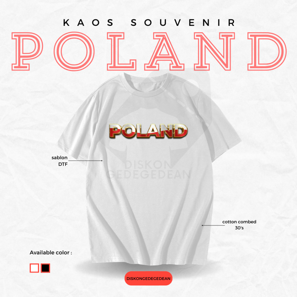 Discountgedean Souvenir T-Shirt Poland/Polish Tshirt By Warsaw Adult Children Many Pictures Variant Type 3