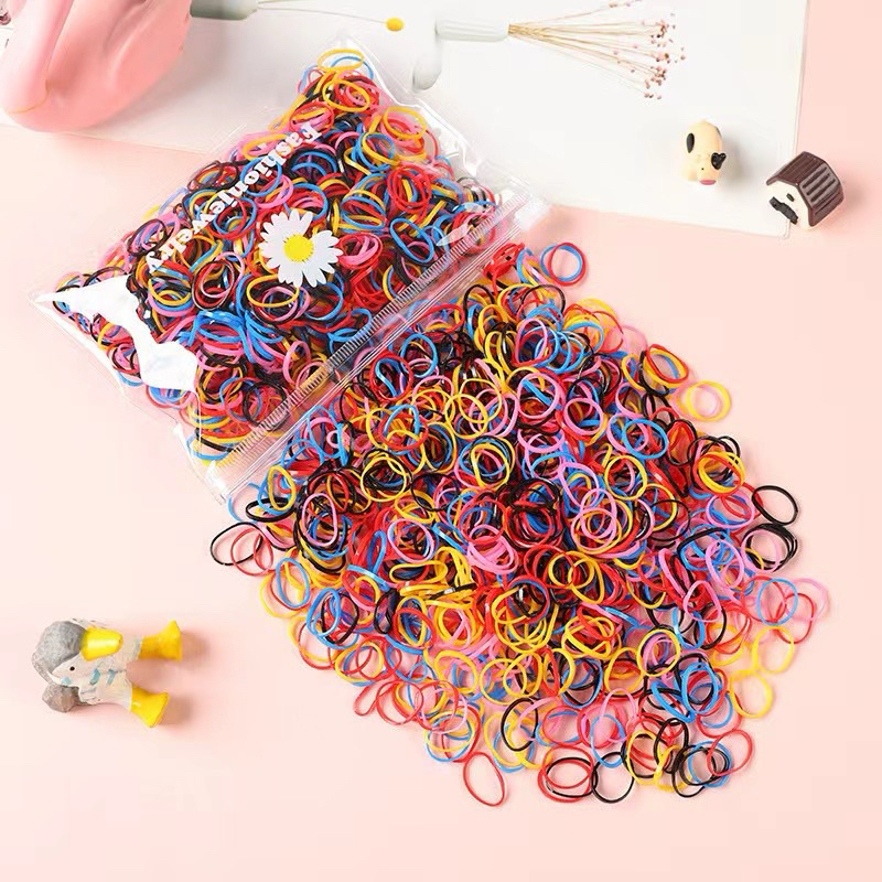 Japanese RUBBER HAIR TIE 500pcs FREE POUCH MIX COLORS