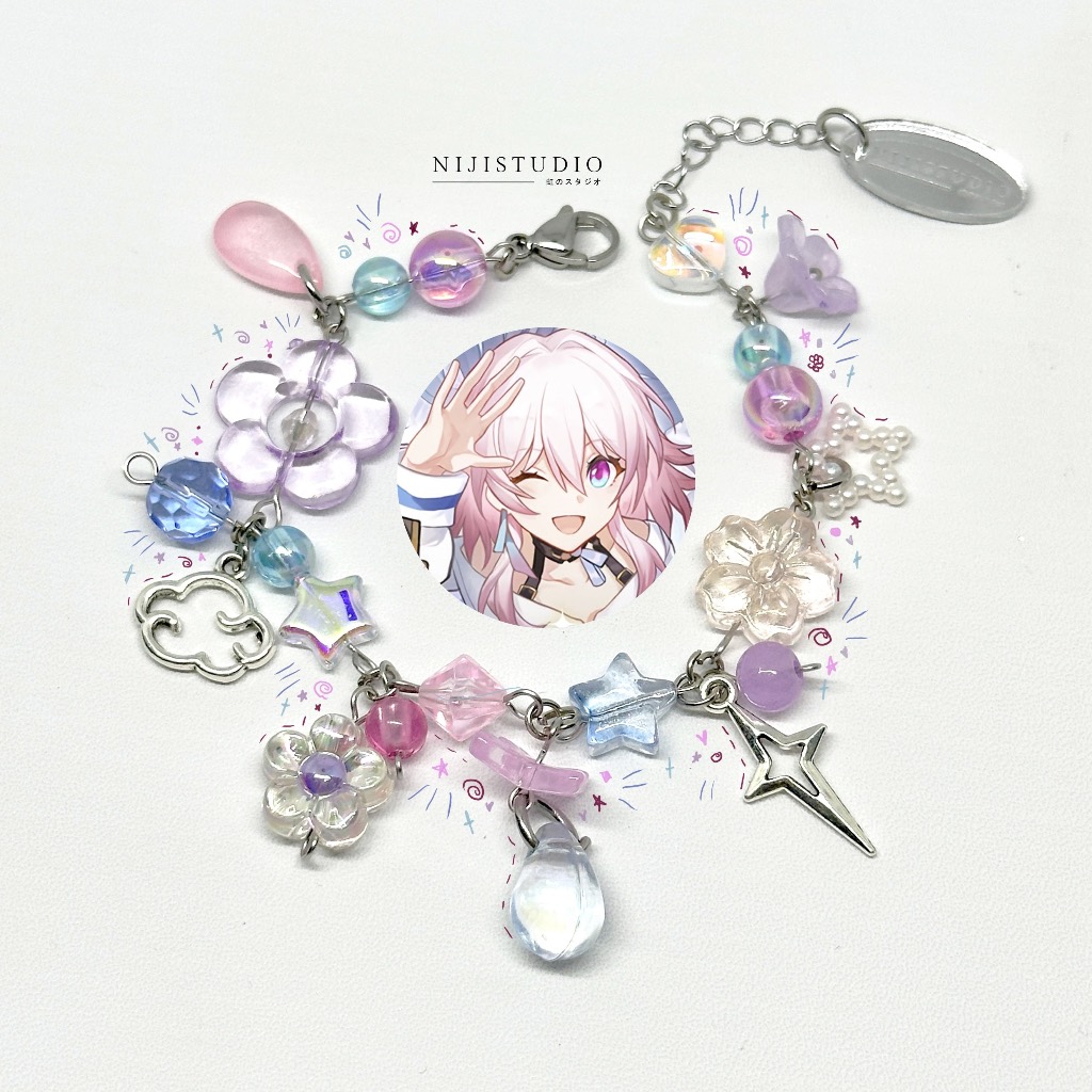 GANTUNGAN March 7th honkai star rail collection | Bracelet | Bracelet | Phone charms | Hanger hp | Bookmark | Bookmark | Earrings earrings | Earrings phone charm strap