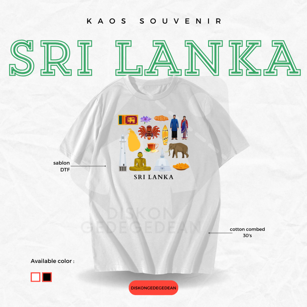 Diskongedean T-Shirt Souvenir Sri Lanka T-Shirt By Colombbo Sri Jayawardenapura Kotte Adult Children Type 6