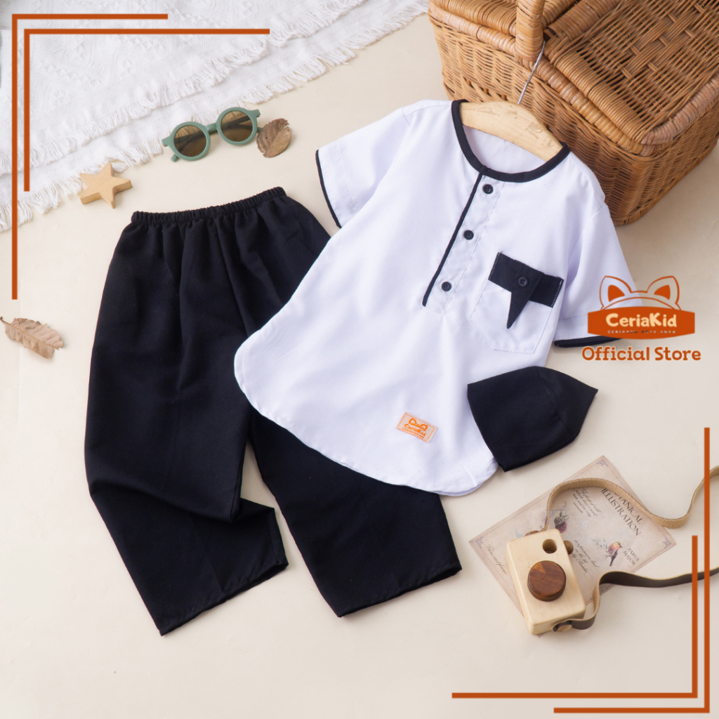 [Ceriakid] Children'skoko Set, Shirt, Pants, and Bonus Milan Cap for 0 1 2 4 5 6 7 8 9 years