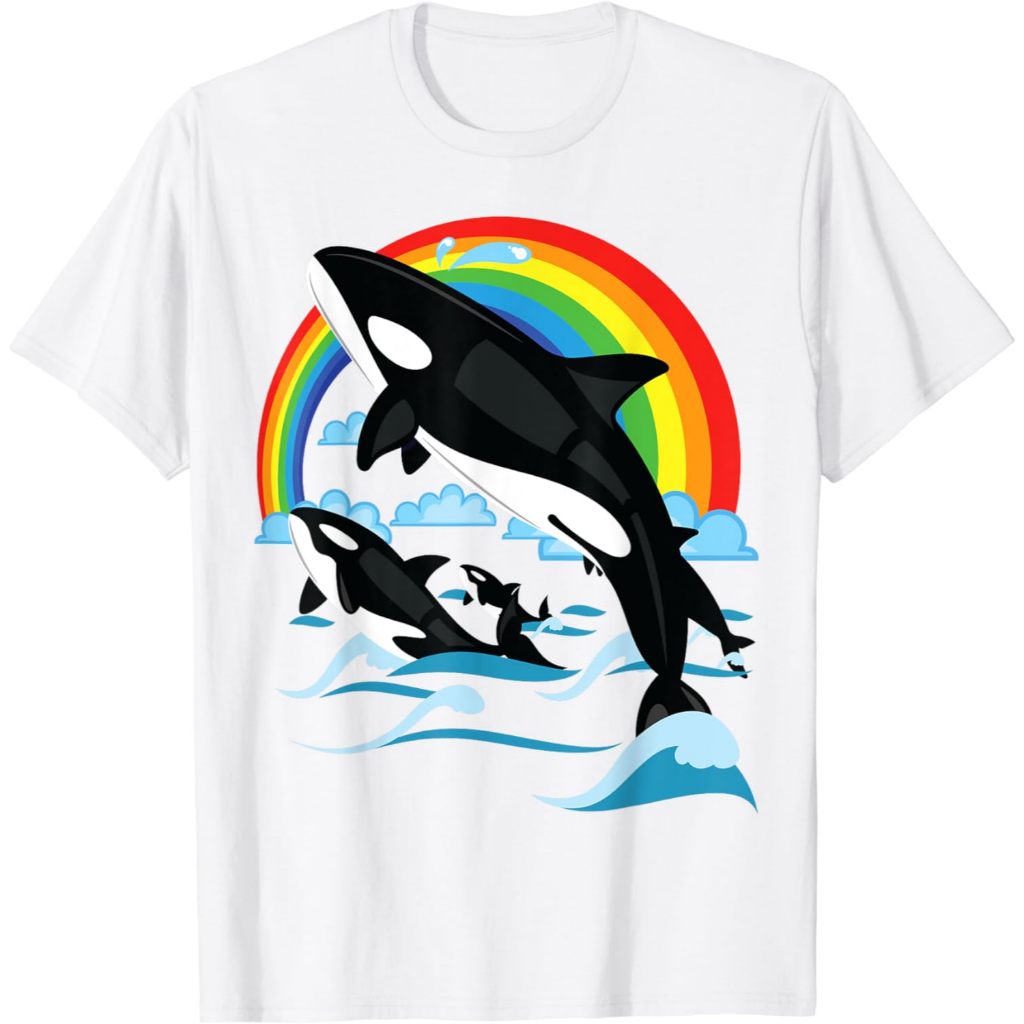 Orca Whale Jumping Children's T-Shirt. Orcas Whale Watching for Men Women Kids T-Shirt Fashion Tops Boys Girls Distro Age 1 2 3 4 5 6 7 8 9 10 11 12 Years
