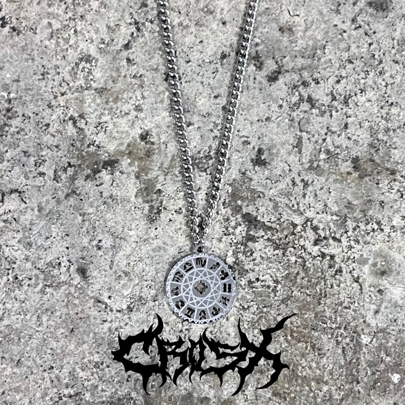 Rebah NECKLACE / RUNE VIKING NECKLACE OVAL NECKLACE SKULL LETTER NECKLACE / CROSS CROSS NECKLACE HIP HOP CHAIN NECKLACE KOREAN STYLE CHAIN NECKLACE CHAIN NECKLACE CHAIN NECKLACE PENDANT NECKLACE KOREA STYLE CHAIN NECKLACE SILVER TITANIUM AESTHETIC NECKLAC