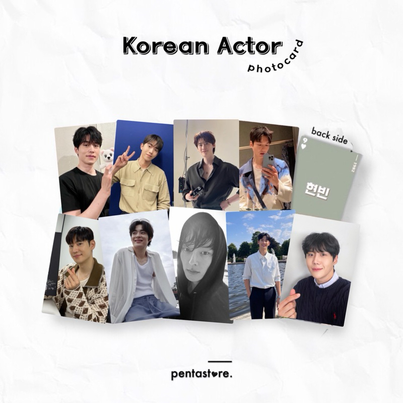 Actor Photocard 1-Kim Soohyun Jang Kiyong Song Geonhee Kwak Dongyeon Lee Jehoon Park Seojoon Ji Changwook Jongsuk Minho Gong Yoo Hyunbin Joongki Seonho Seo Inguk Namgil Dongwook