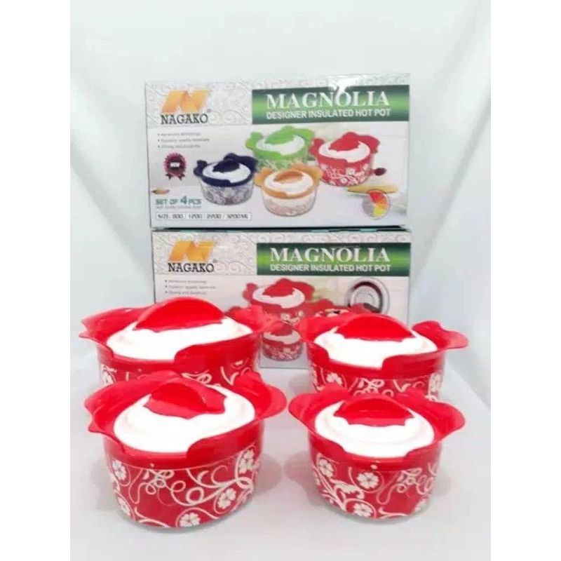 Magnolia SET Of 4/MAGNOLIA FOOD WARMER/Vegetable Place For HOT POT FOOD 4 Sets