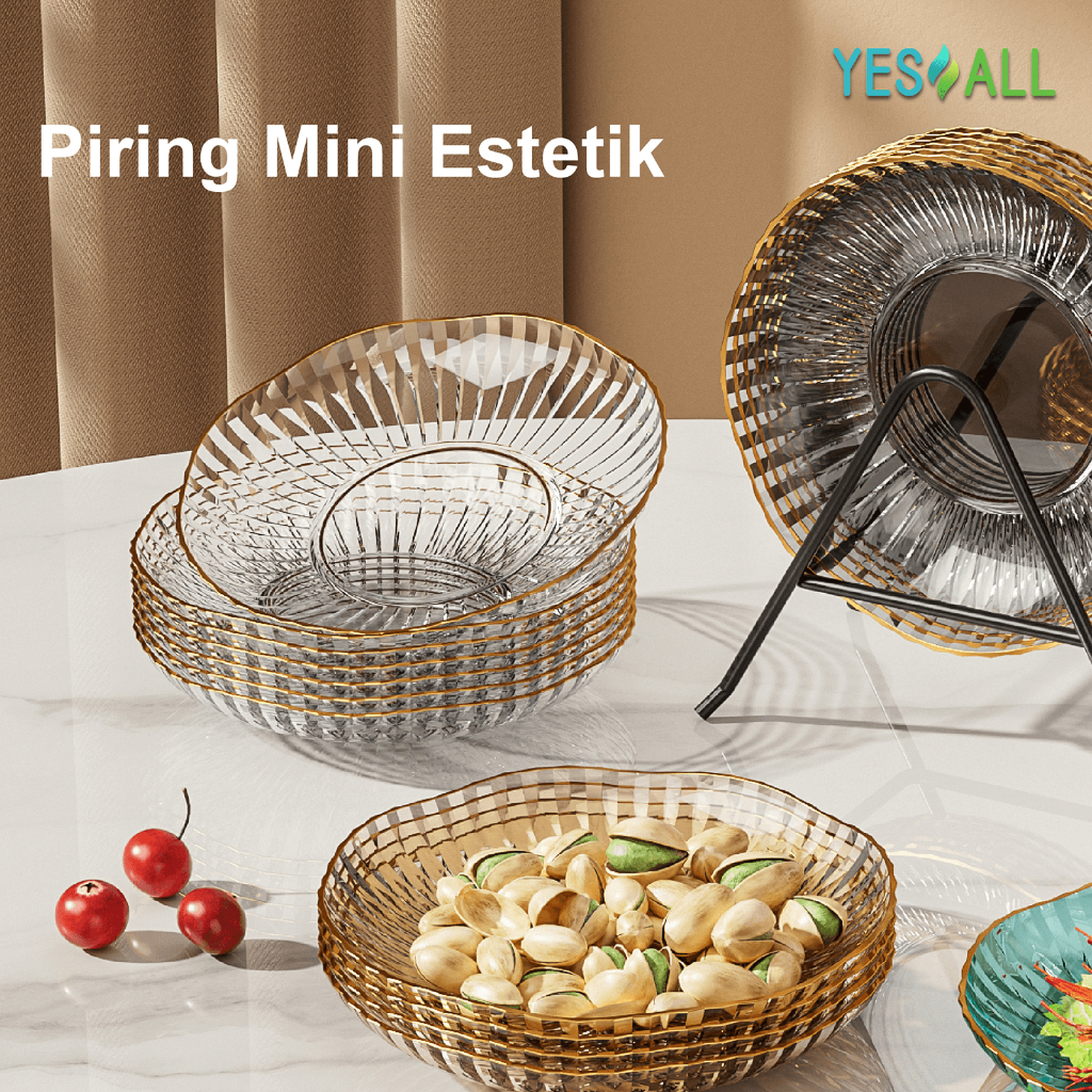 Yesall Small Serving Plate Mini Side Dish Fruit Snack Aesthetic Versatile Beautiful Plate Transparent Plastic Fruit Cake Souvenir Aesthetic Food Plate Sushi Dim Sum Fruit Salad Dessert Luxury Plastic Plate Dozens Of Flower Plates Dinner Plates