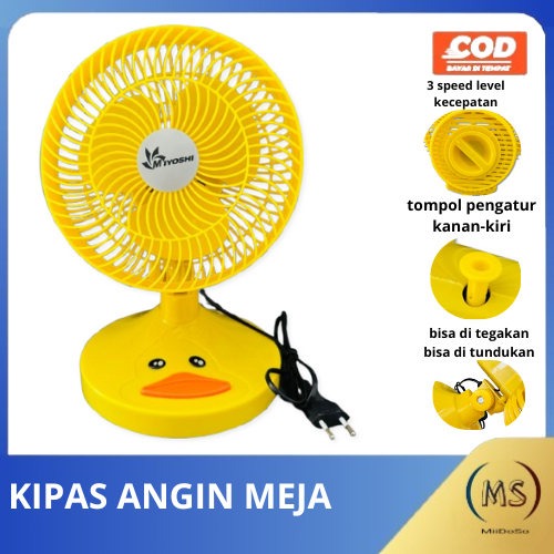 Yellow Duck Character Table Fan 9inch 25Watt/ Table Fan