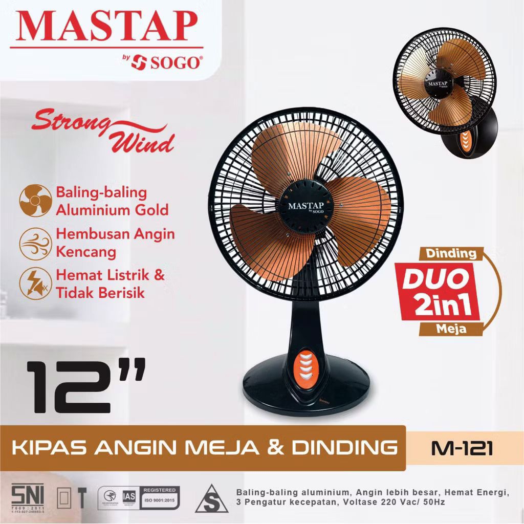 2-in-1 Iron Desk Fan & Wall Fan 12inch 12" Table and Wall Fan/ Random Color & Brand