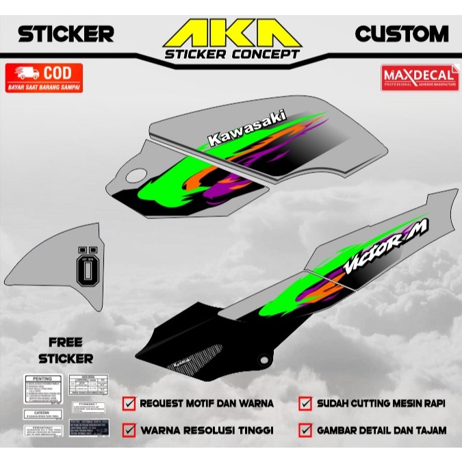 KAWASAKI Striping Sticker Ninja victor transparent maxdecal (can be requested)
