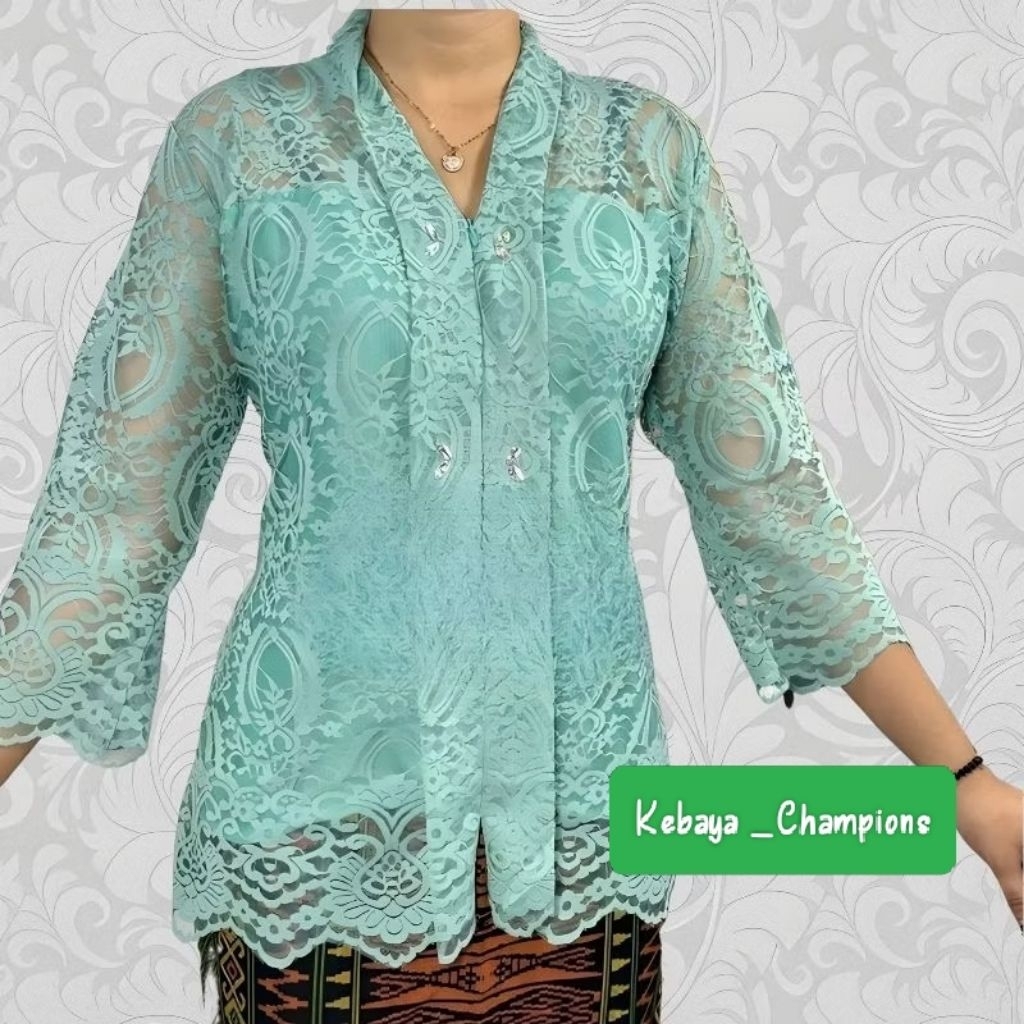 Kebaya-Champions - SEMI-French Kartini Blouse Brocade Kebaya Top