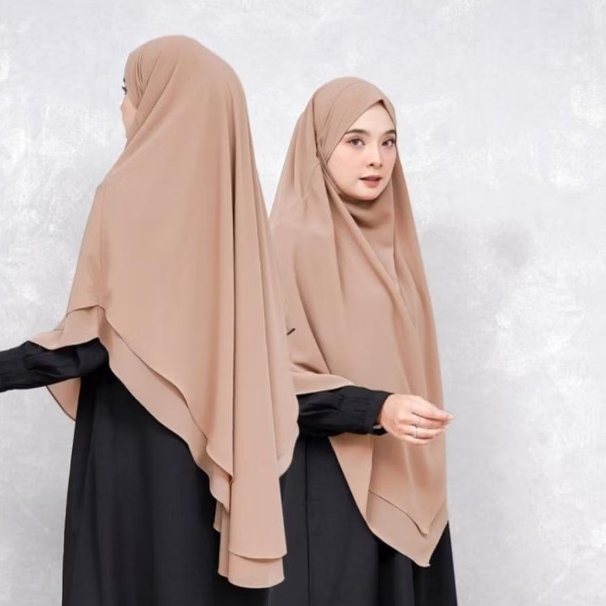 New French Khimar Cadar Fk Syari Jumbo Aisyah Ceruty Babydoll Material Fk Syari Khimar Labuh Khimar Tudung