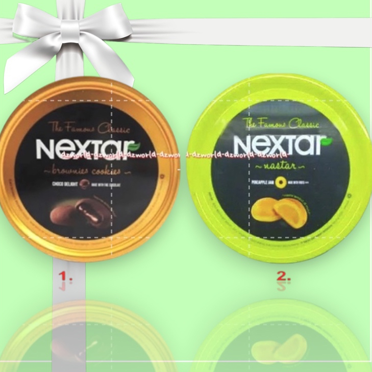 HIJAU Nextar Brownies 171gr Cookies nastar Choco Delight Pineapple The Famous Classic Choco Biscuits Chocolate and Pineapple Flavor Nextart Canned Packaging GreenORANGE Cookies ApplePine