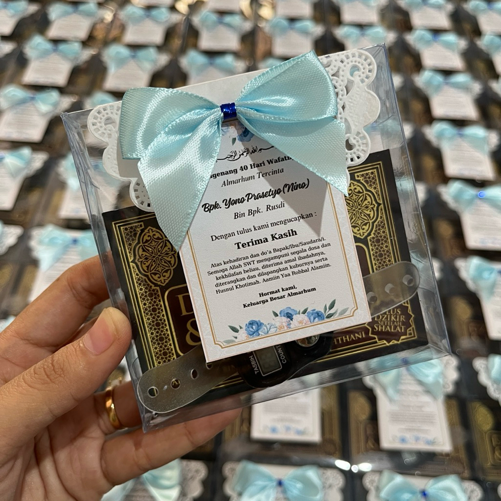 Haul Souvenir 40 Daily Morning and Evening Dhikr Book Digital Tasbih Free Greeting Card/ Souvenir 1000 Days of Islamic Study Group/ Pregnancy Prayer Beads/ Aqiqah/ Wedding Souvenirs