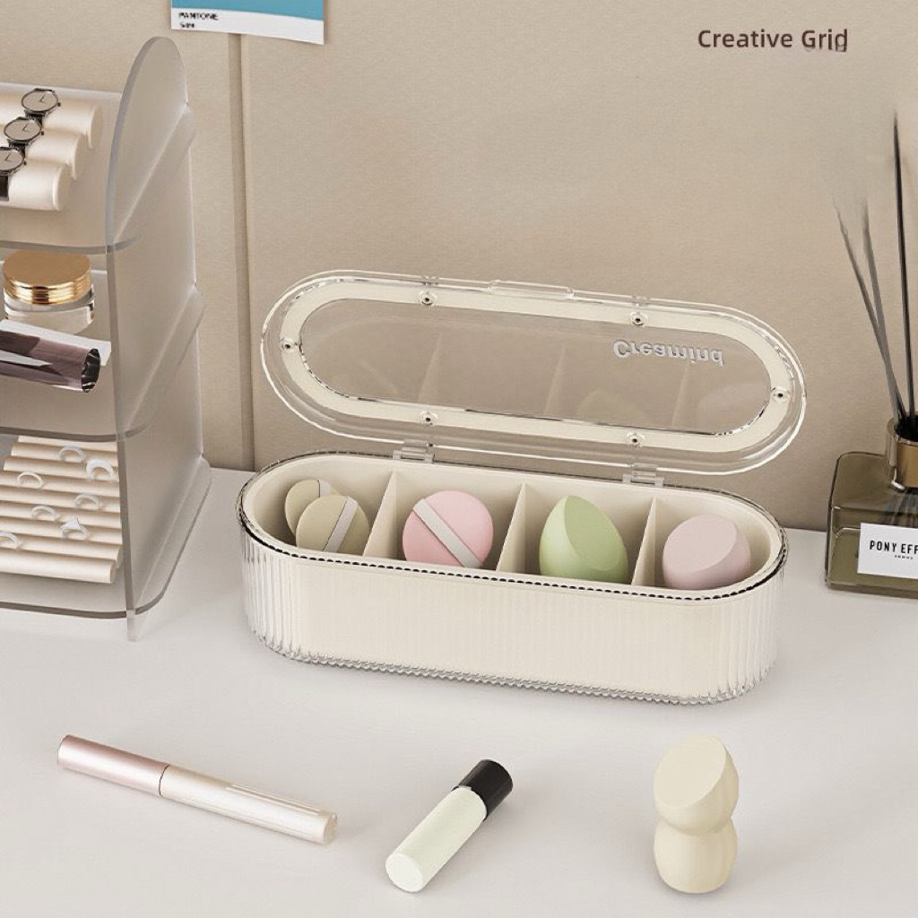 Storage Box Multipurpose Storage Box Unique Multifunctional Organizer Box Cute Mouth Food Container Transparent Box Chopsticks Spoon Skincare