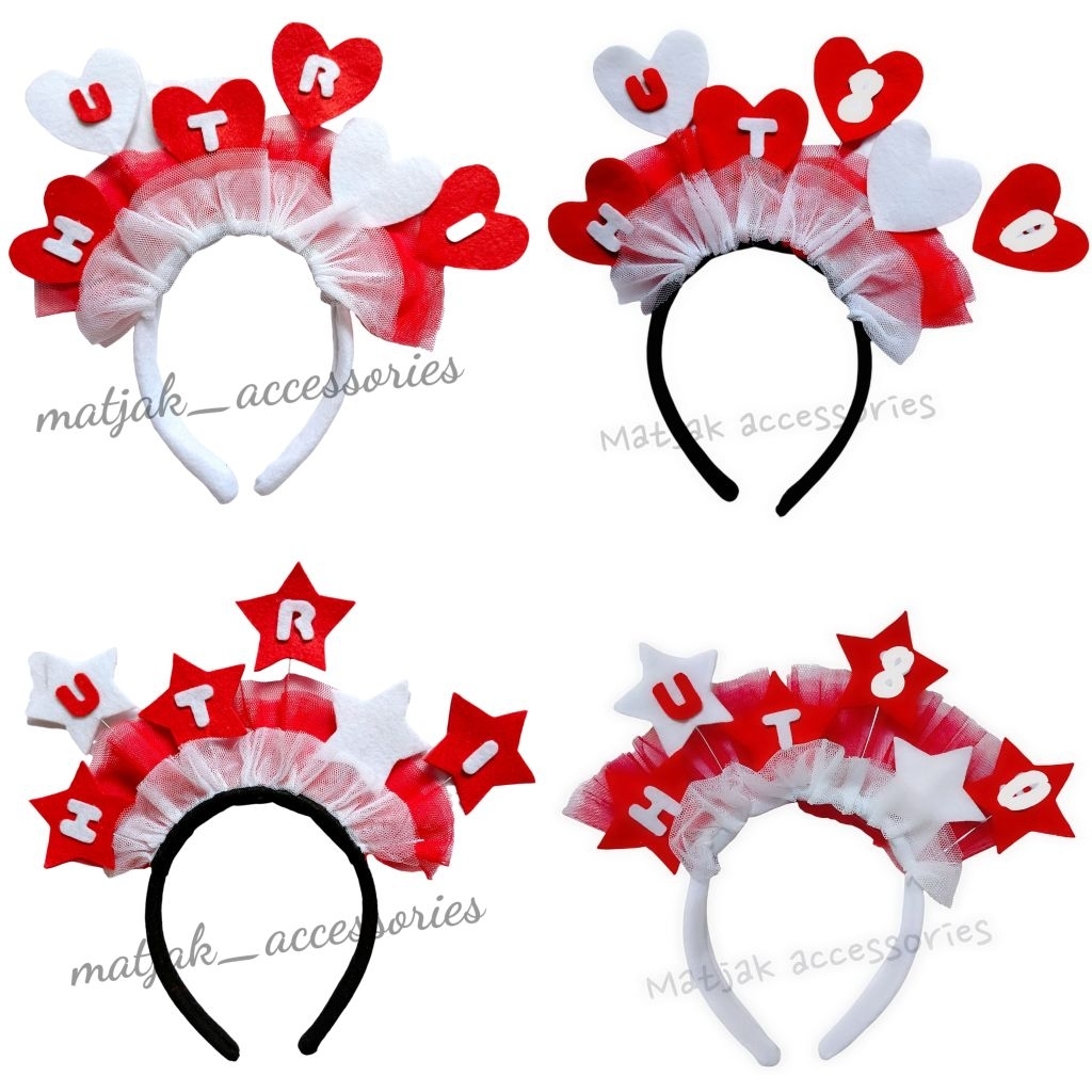 MERAH Accessories Unique Red and White Indonesian Independence Day 80 LoveBANDO TileBINTANG