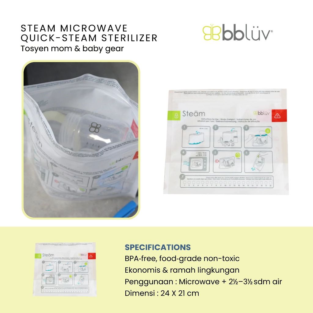 Bbluv Steam Microwave Quick-Steam Sterilizer - Quick Sterilizer Bag With Microwave
