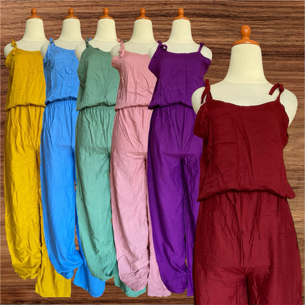 LONG KIPIR JUMPSUIT WITH BALI RAYON STRAP LONG TANKTOP SET/ SEXY SET/ JUMPSUIT WOMEN