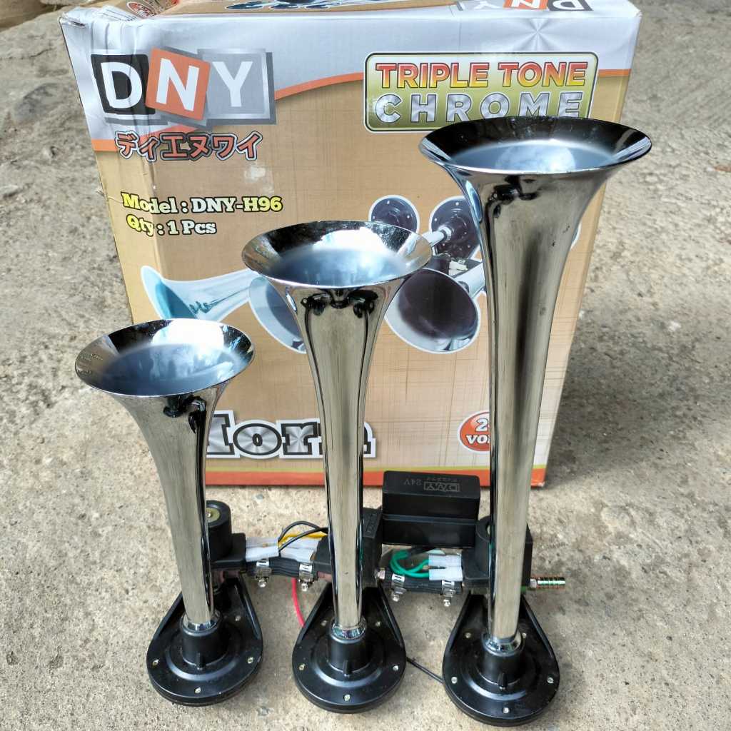 DNY 3-Channel Tolet Horn for Car, Bus, Truck, 12/ 24Volt horn kereta