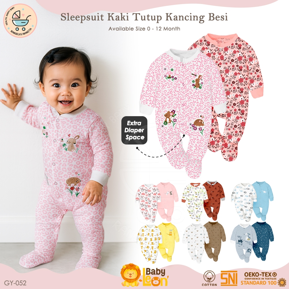 BABY LEON Baby Sleepsuit Baby Jumper Closed Legs Baby Sleepsuit Baby Sleepsuit JP-GY-052 Children's Jumpsuit