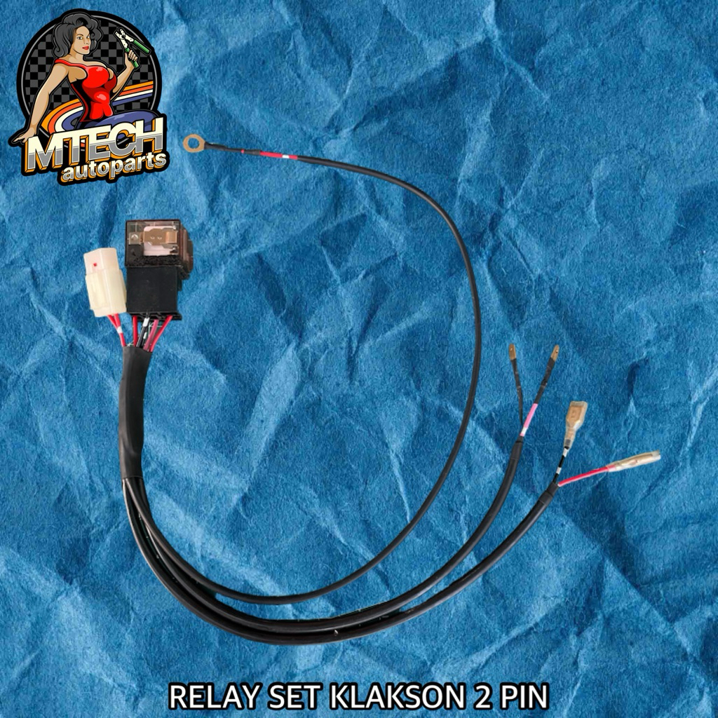 Denso Hella 2 Pin Car Motorcycle Horn Relay Cable Set 12V 80A Horn Kereta