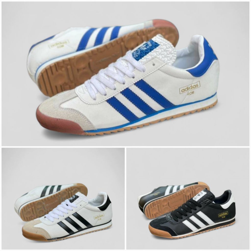 Ads Rom white blue black men's shoes