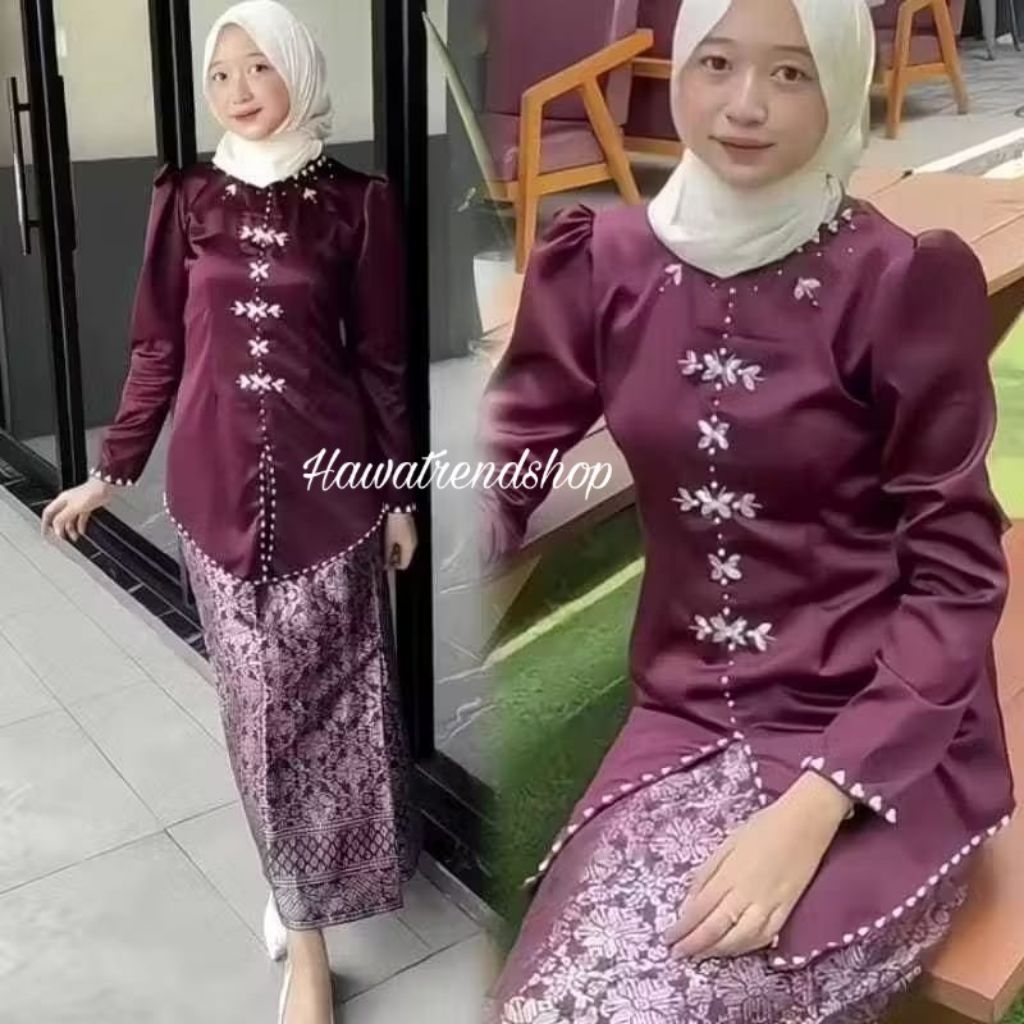 Alana one set of Malay Kurung Dress, Premium Modern Songket Skirt, Modern Malay Kurung Dress Top