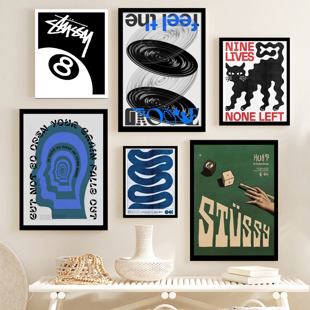 Aesthetic stussy Poster Wall Decoration 8 ball bauhaus modern vintage Walldecor Decoration Display