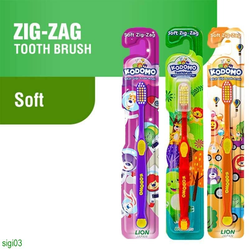 (3 PCS) kodomo ZIGZAG/REGULAR soft children's toothbrush