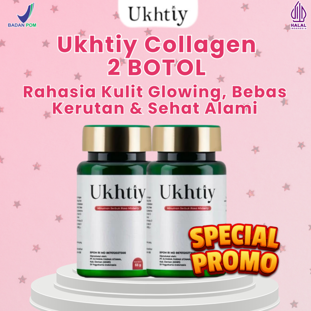 PACKAGE OF 2 BOTTLES BEST SELLER Ukhtiy Whitening Booster | Glowing Skin Healthy Inside Out | BPOM Healthy Nails