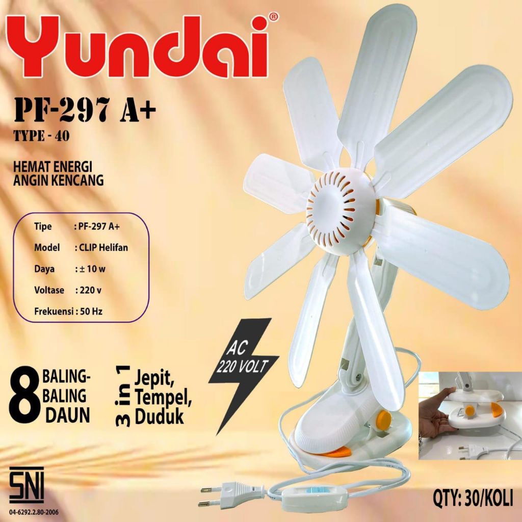 Clamp Fan/ Desk Fan Portable Wall Fan Type 20, 30 and 40 Yundai PF-297A+ Table Fan