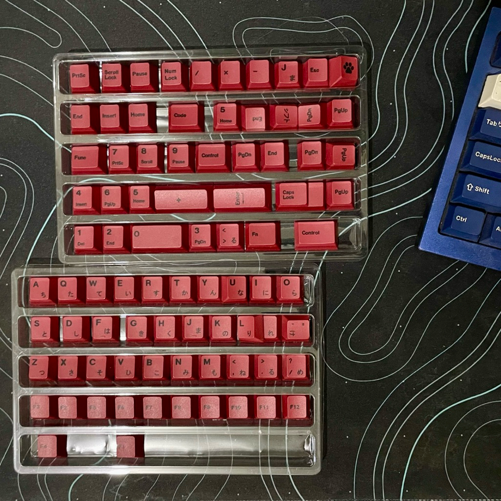 MERAH Keycaps PBT Yongqiu Red Japanese WOB Cherry Profile