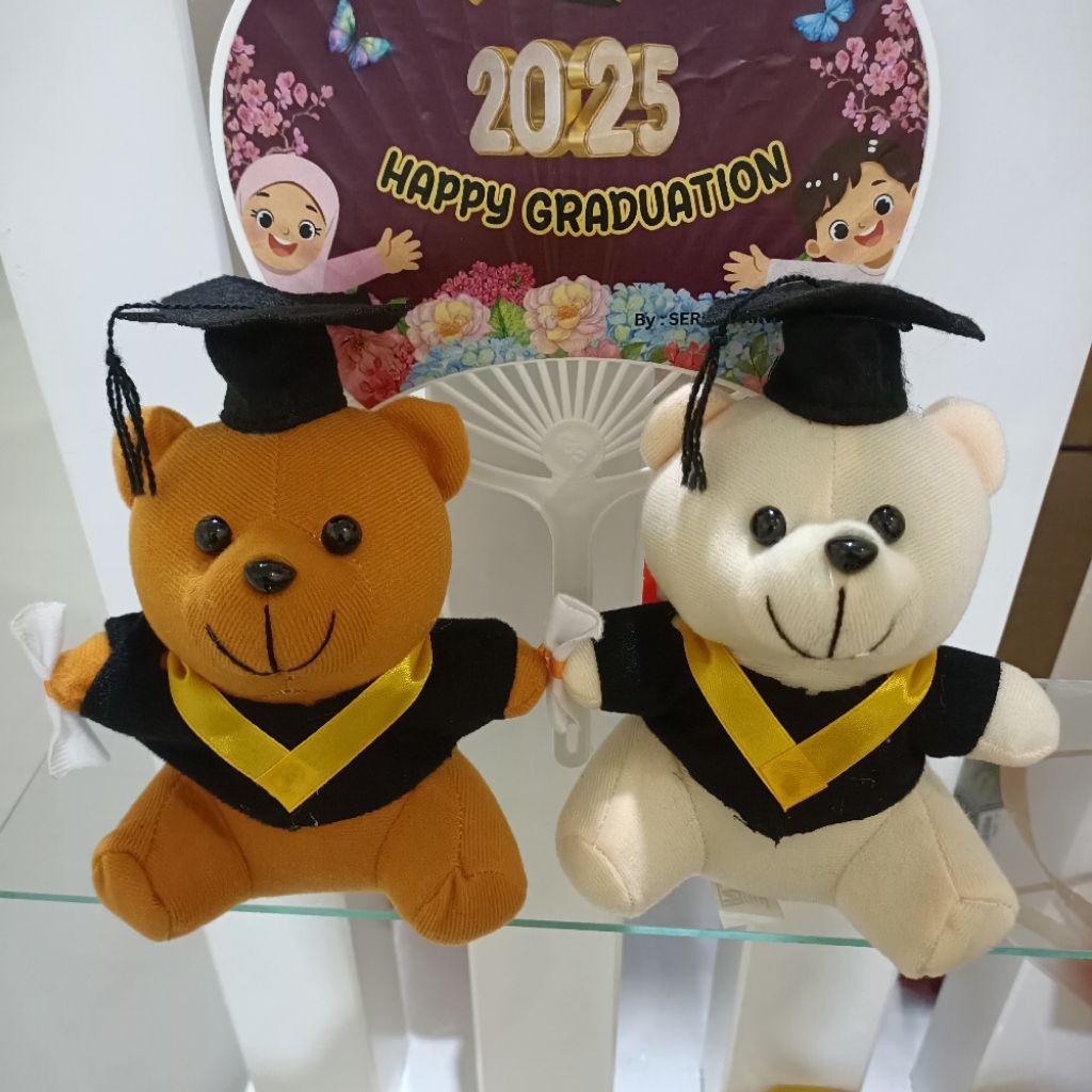 GRADUATION TEDDY BEAR DOLL WITH RIBBON 15/S 16CM