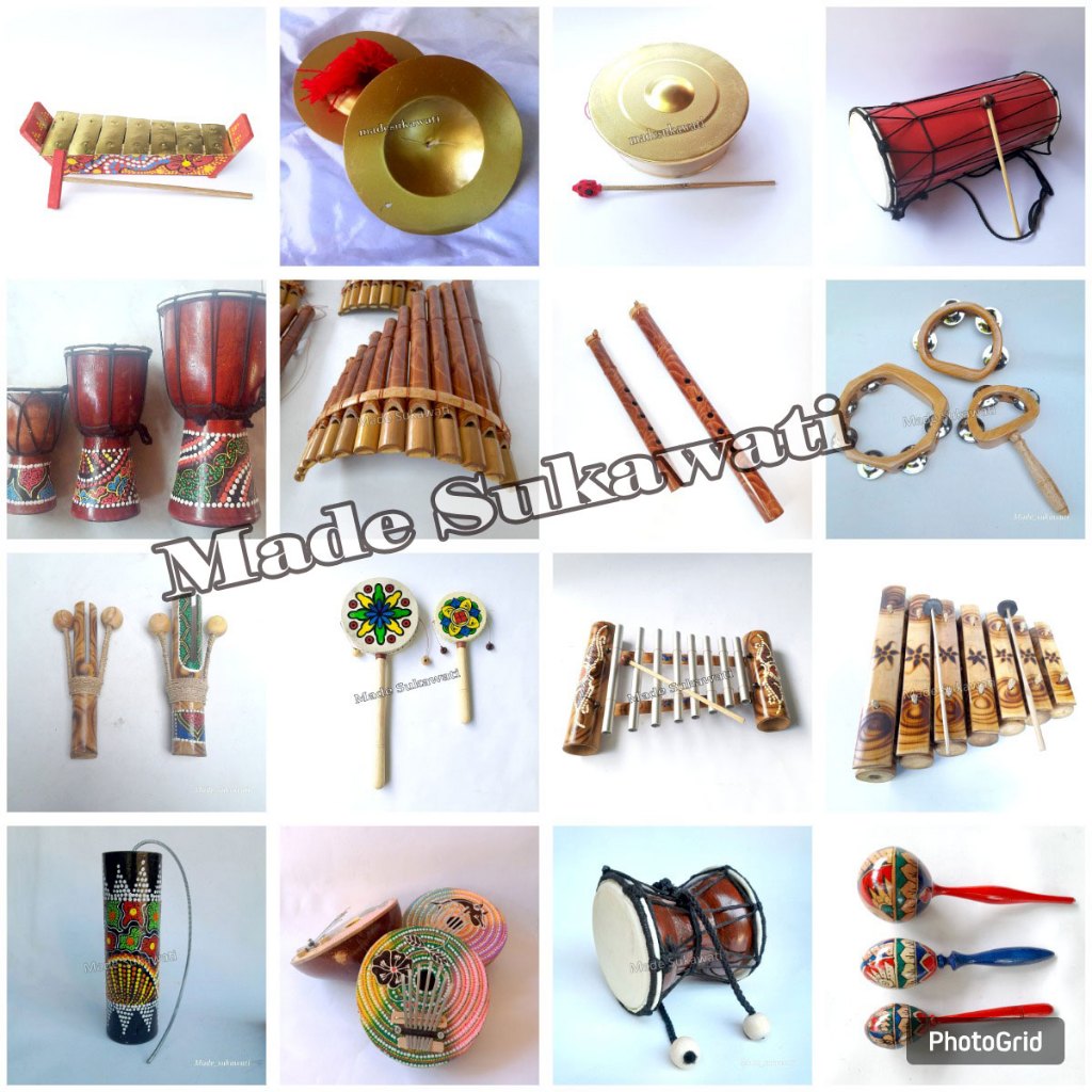 Musical Instruments Traditional Special Toys Gamelan Gong Flute Drum Maracas Cengceng Jimbe Harmonica Kempro Krecekan DrumStick Flute Yamaha Recorder