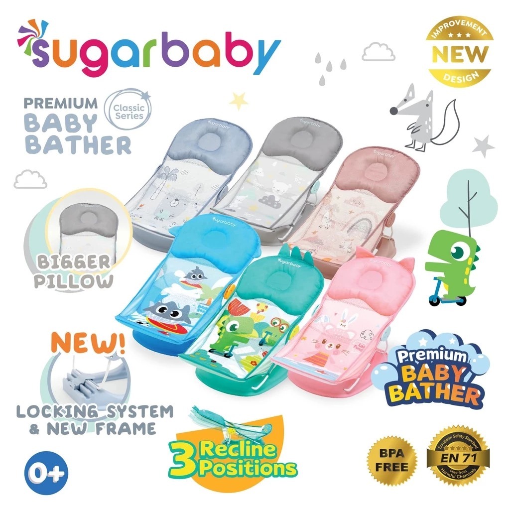 Sugar Baby Premium Baby Bather Classic and Fun Series Baby Bath Seat