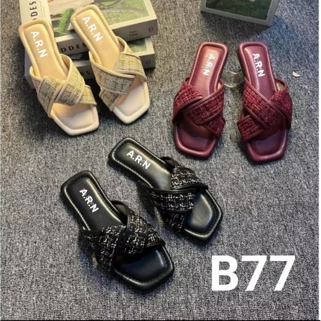 WOMEN'S CROSS STRAP FLAT SANDALS B77