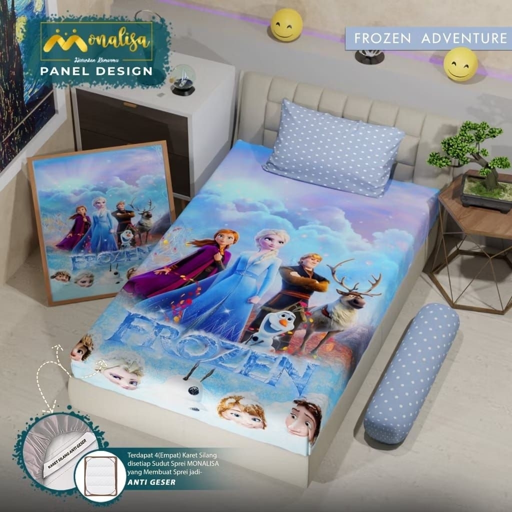 Monalisa premium bed sheet panel 90/100/120/160/180/200 height 20 motif Frozen Adventure Anna elsa olaf