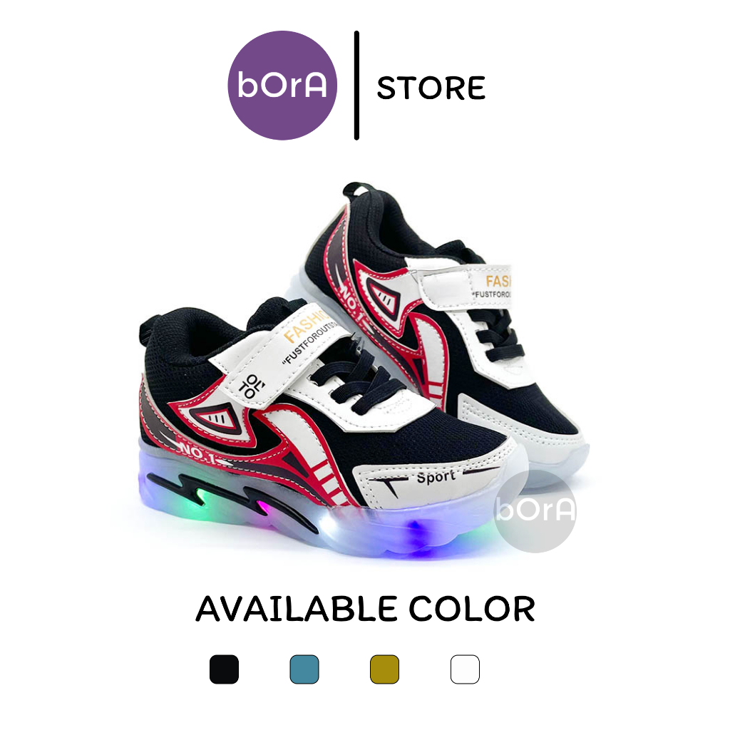 Cool Led Light Up Sneakers for Boys Size 24-32 Kasut Budak Lelaki