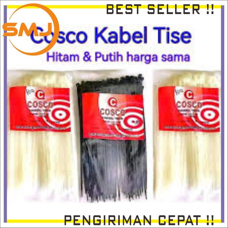 Cosco Cable Ties White Black 15cm long