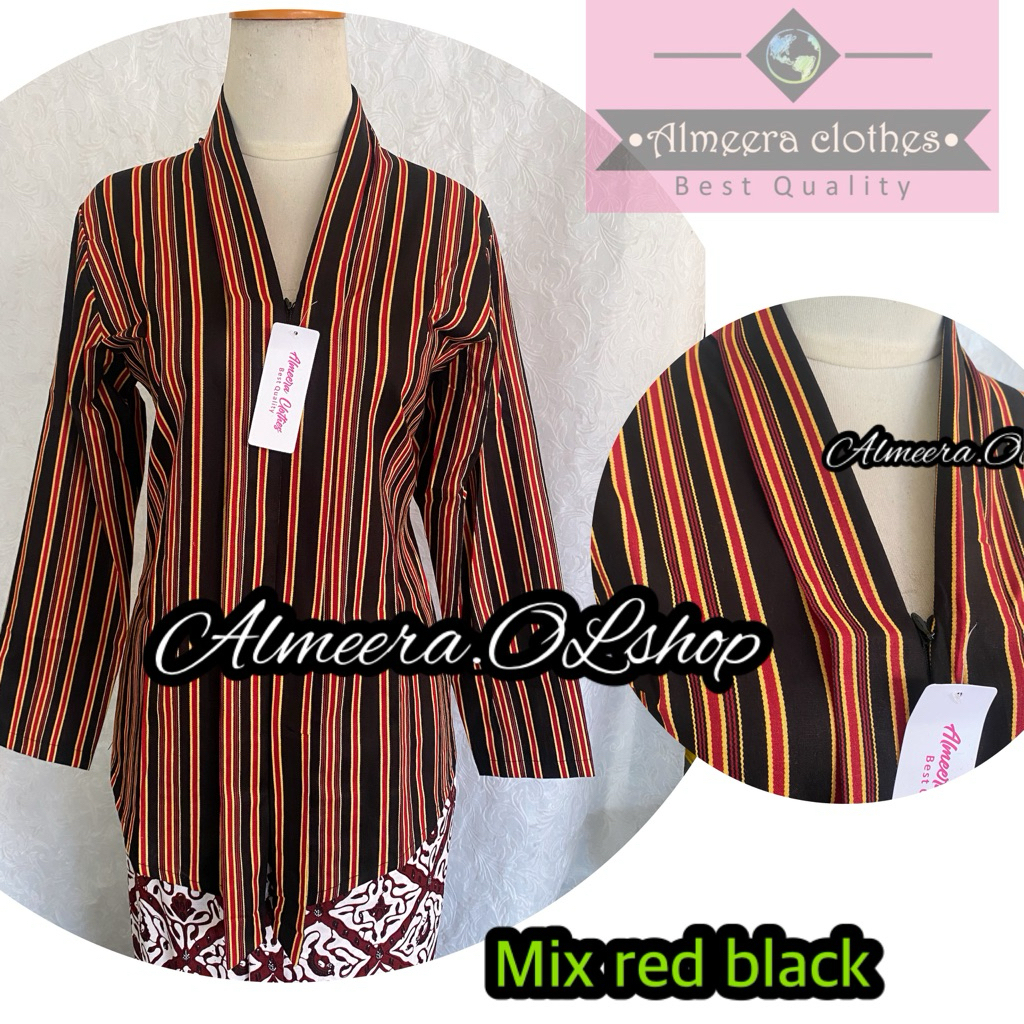 KATUN Kartini lurik kebaya with original cotton zipper