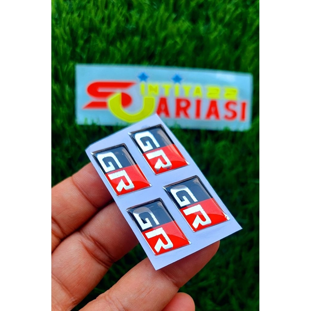 GR MINI LOGO EMBLEM STICKER, FLEXIBLE RAISED CAR STICKER